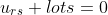u_{rs} + lots = 0